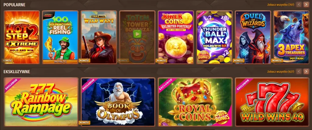 Katalog gier i slotów online w Stone Vegas